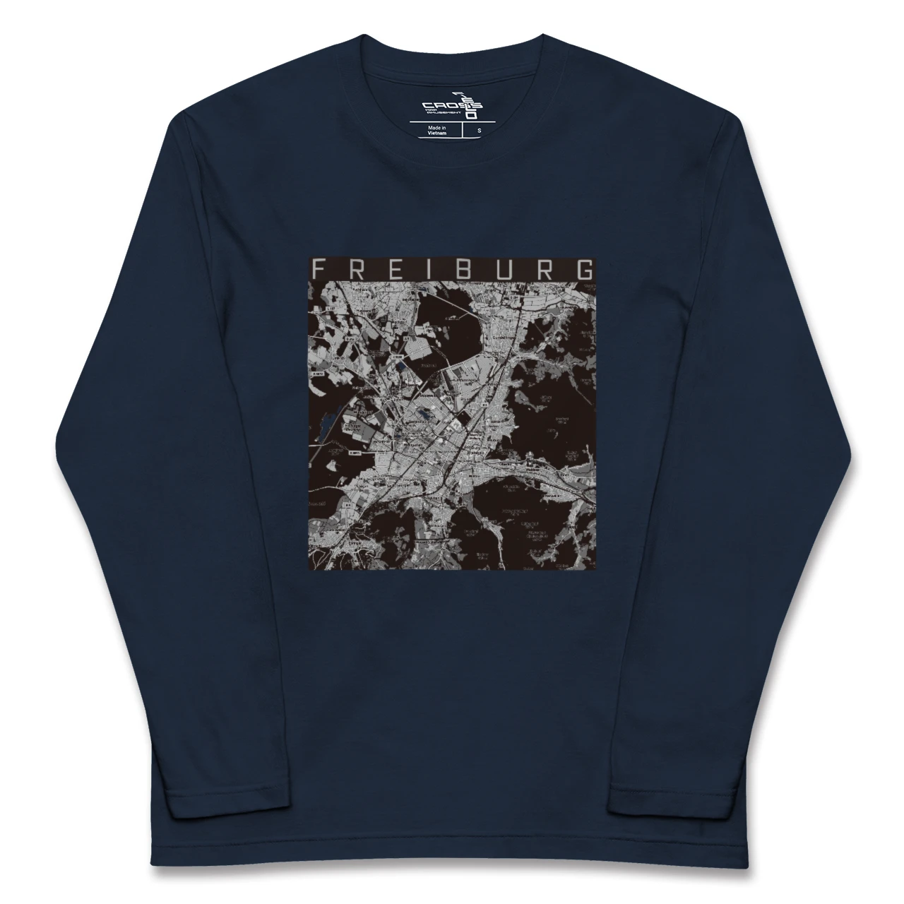 【フライブルク（ドイツ）】地図柄ロングスリーブTシャツ