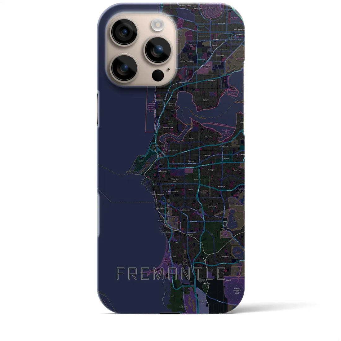 【フリーマントル(オーストラリア)】地図柄iPhoneケース(バックカバータイプ)
