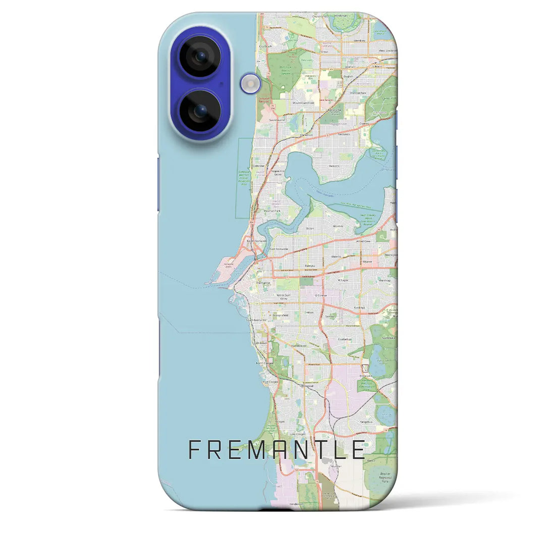 【フリーマントル(オーストラリア)】地図柄iPhoneケース(バックカバータイプ)ブラック・iPhone 16 Pro Max 用