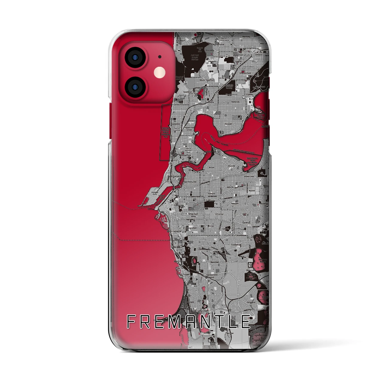【フリーマントル（オーストラリア）】地図柄iPhoneケース（クリアタイプ）