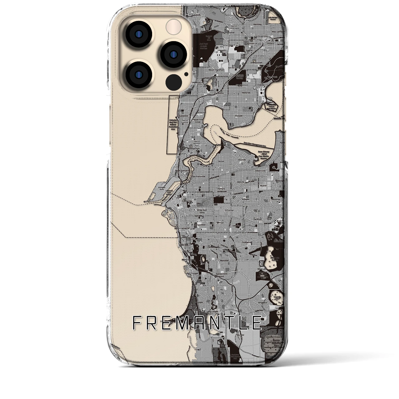 【フリーマントル（オーストラリア）】地図柄iPhoneケース（クリアタイプ）