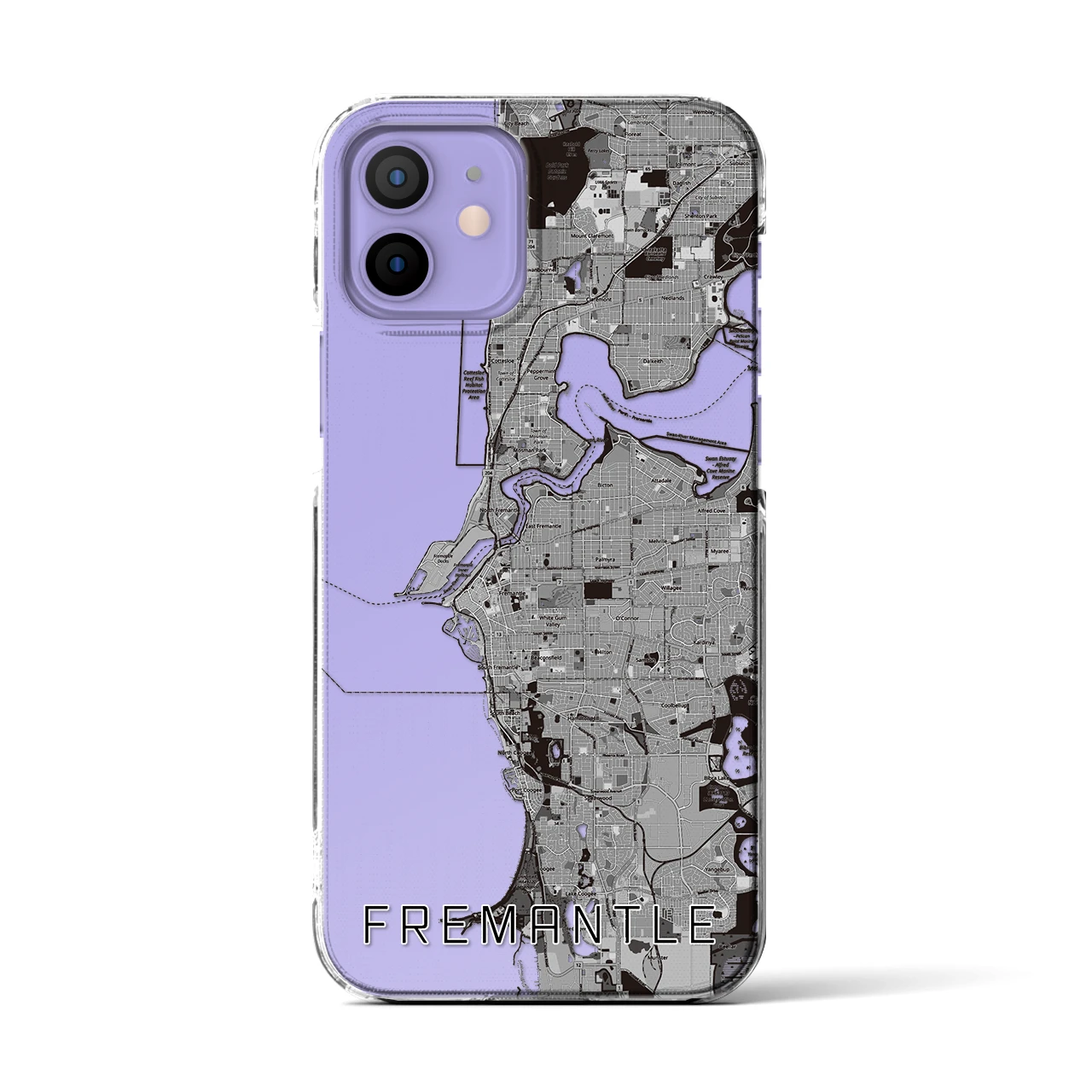 【フリーマントル（オーストラリア）】地図柄iPhoneケース（クリアタイプ）