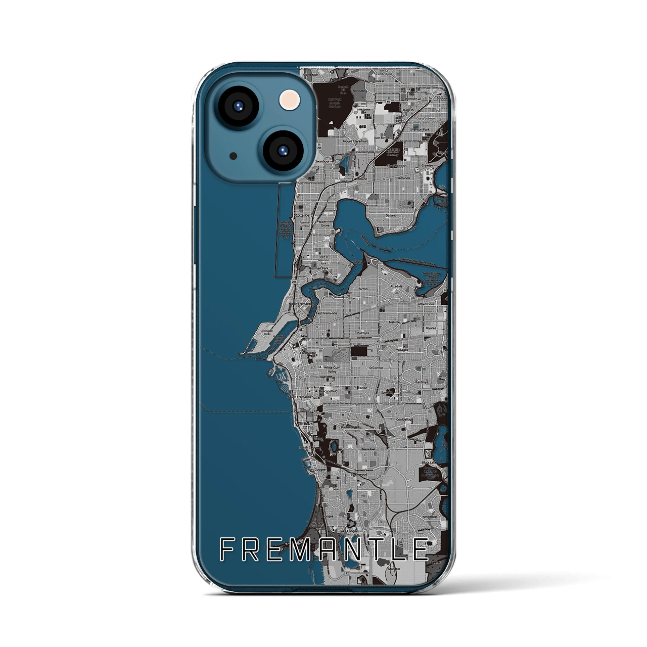 【フリーマントル（オーストラリア）】地図柄iPhoneケース（クリアタイプ）