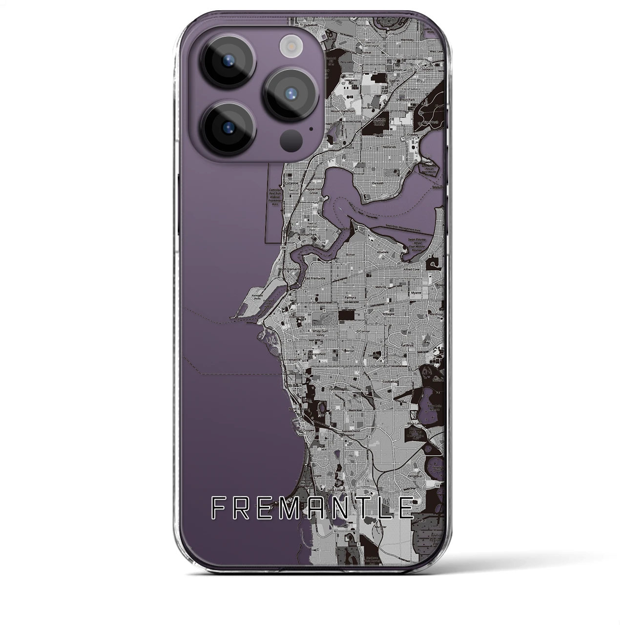 【フリーマントル（オーストラリア）】地図柄iPhoneケース（クリアタイプ）