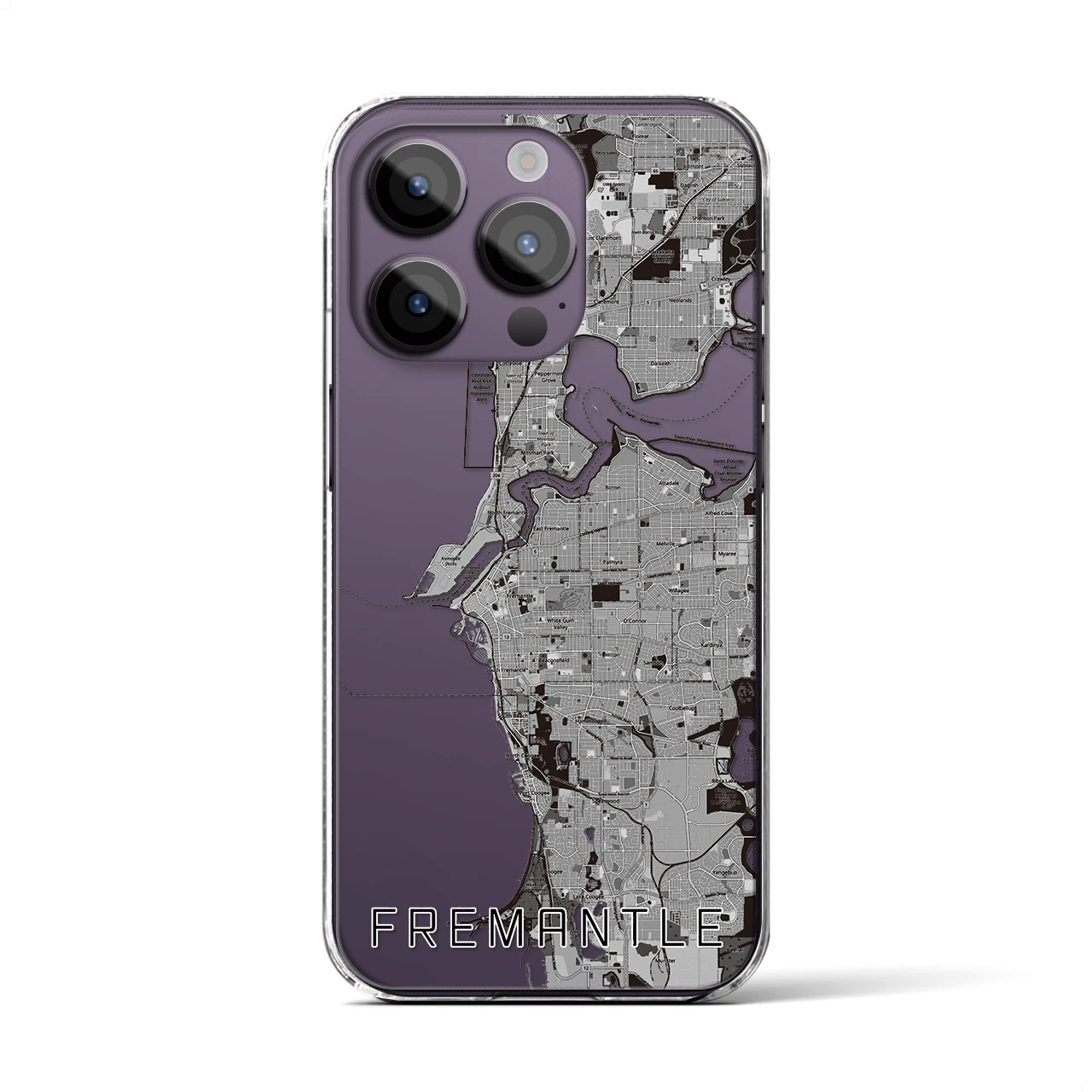 【フリーマントル（オーストラリア）】地図柄iPhoneケース（クリアタイプ）