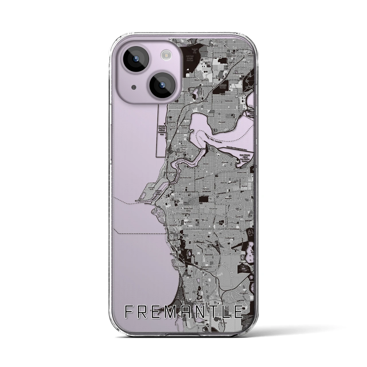 【フリーマントル（オーストラリア）】地図柄iPhoneケース（クリアタイプ）