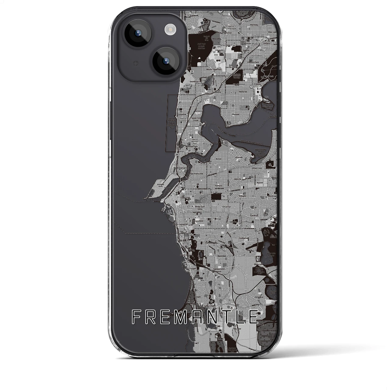 【フリーマントル（オーストラリア）】地図柄iPhoneケース（クリアタイプ）