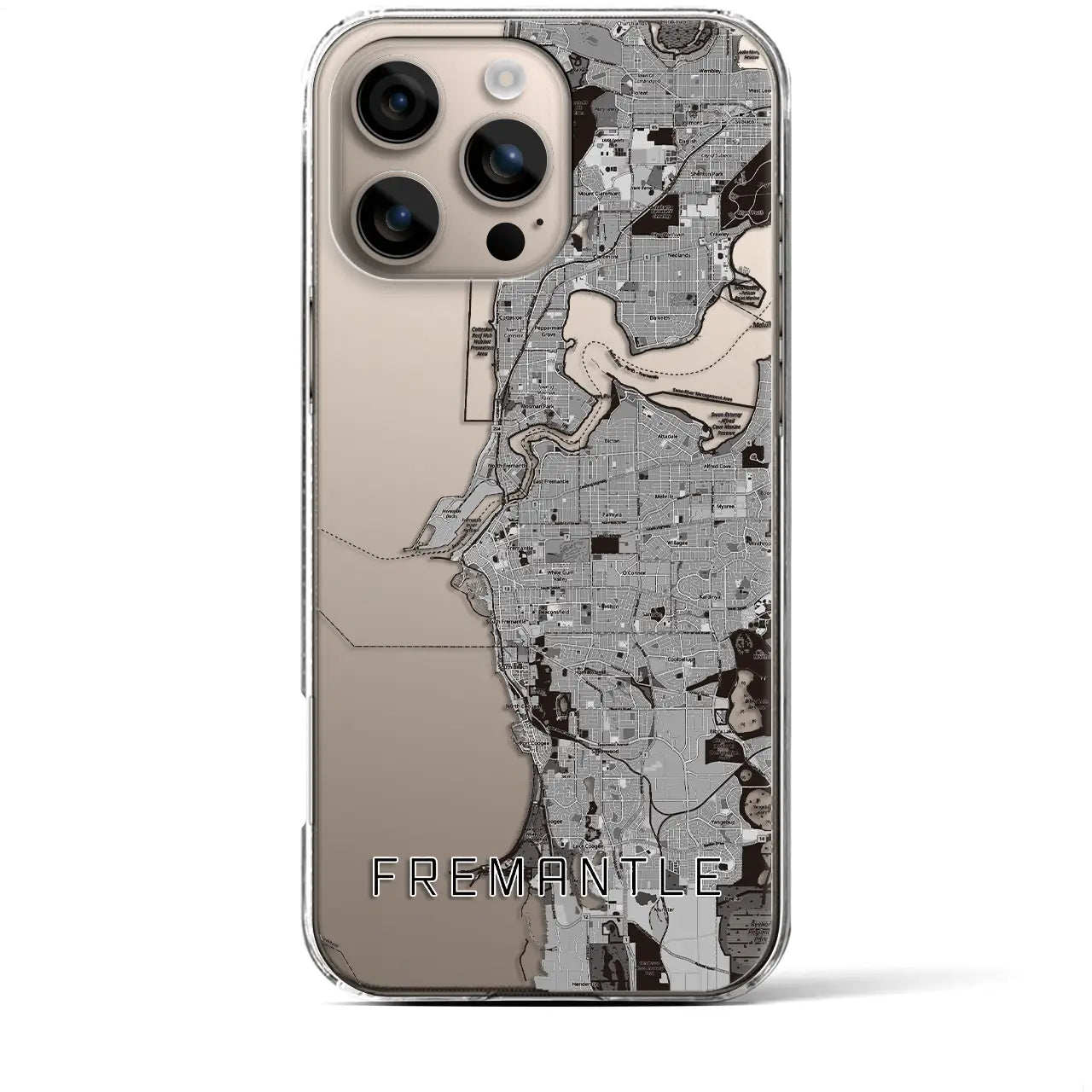 【フリーマントル（オーストラリア）】地図柄iPhoneケース（クリアタイプ）