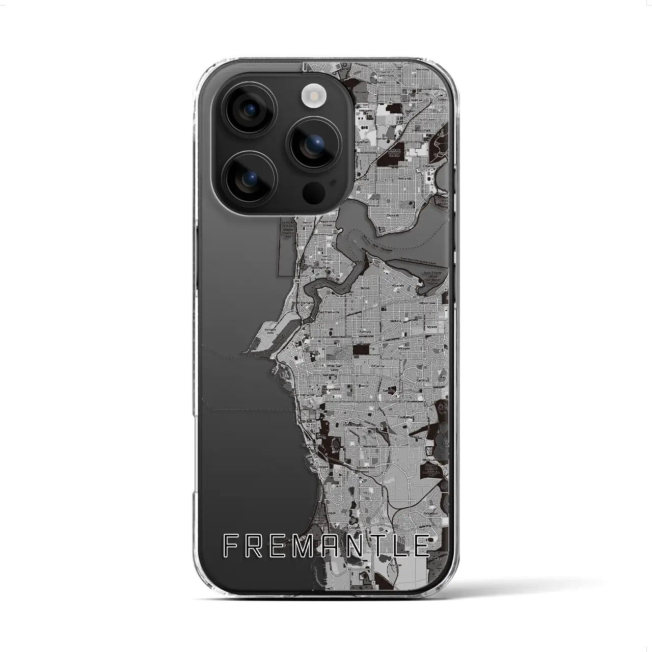 【フリーマントル（オーストラリア）】地図柄iPhoneケース（クリアタイプ）