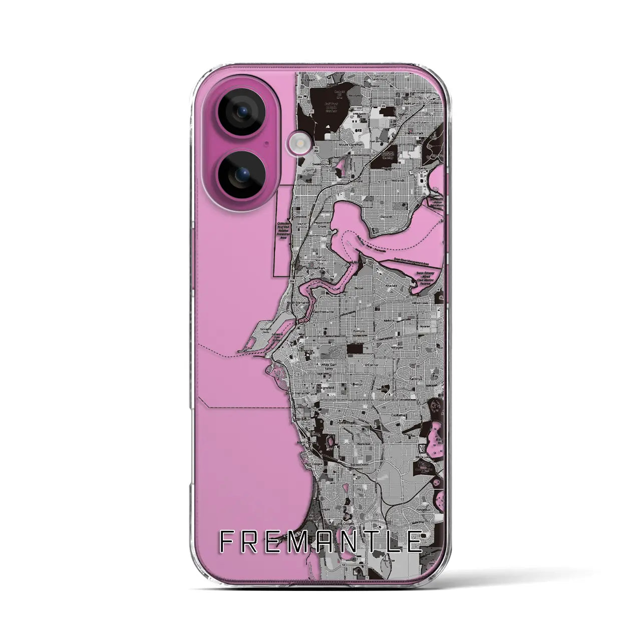 【フリーマントル（オーストラリア）】地図柄iPhoneケース（クリアタイプ）