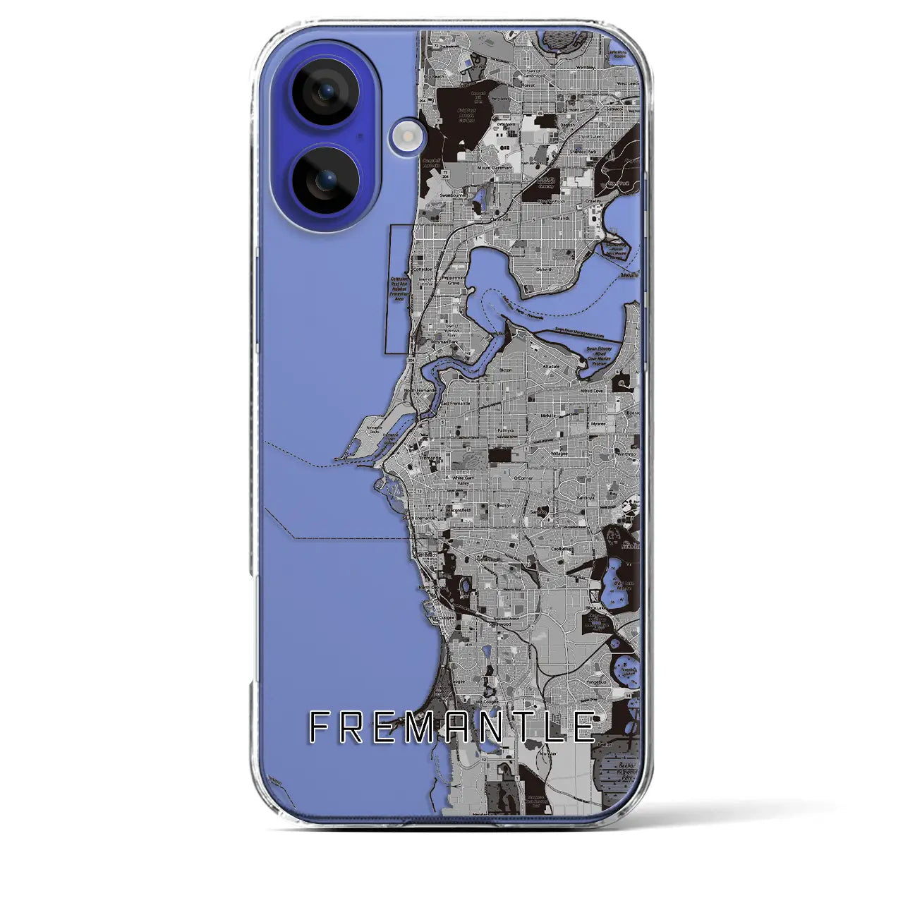 【フリーマントル（オーストラリア）】地図柄iPhoneケース（クリアタイプ）