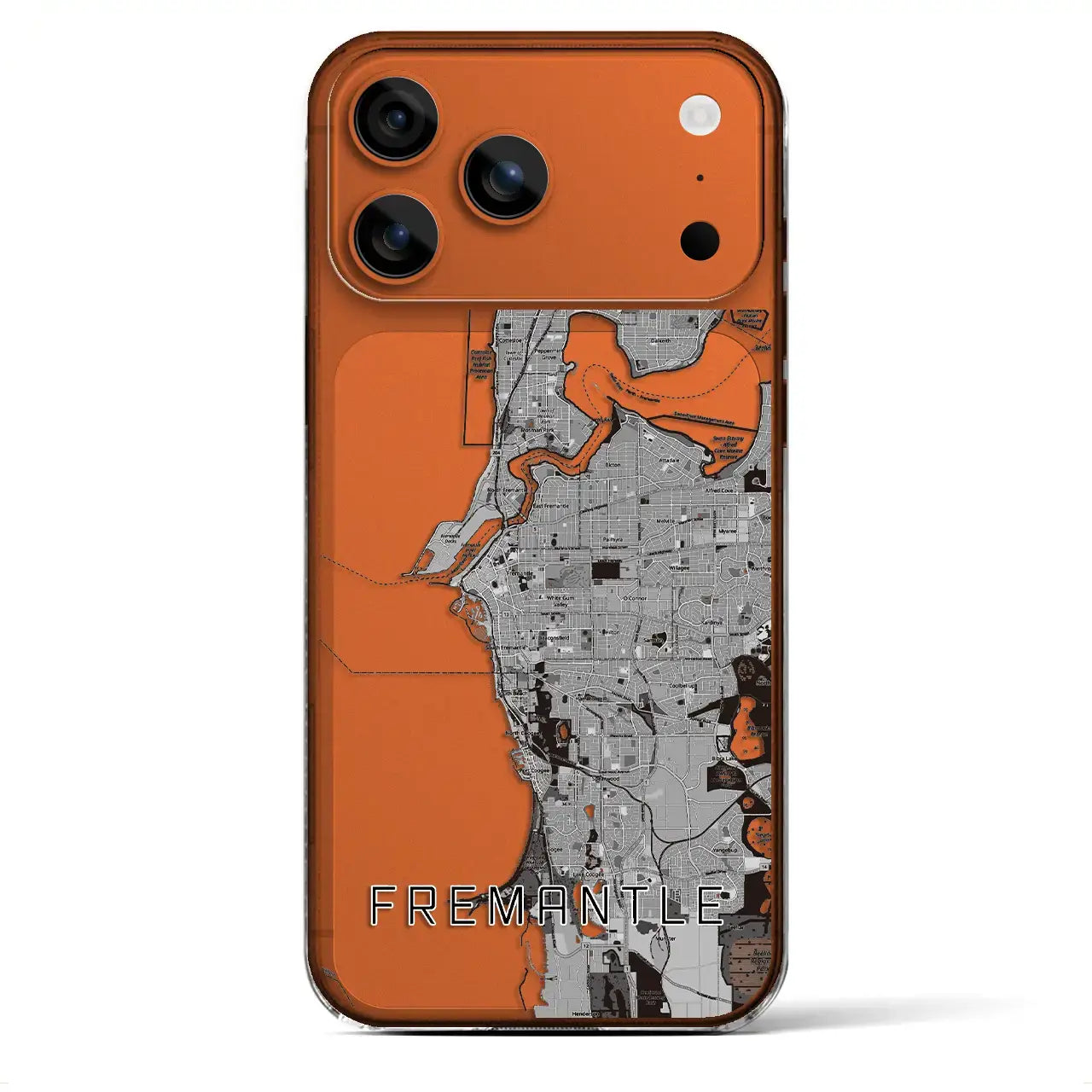 【フリーマントル（オーストラリア）】地図柄iPhoneケース（クリアタイプ）