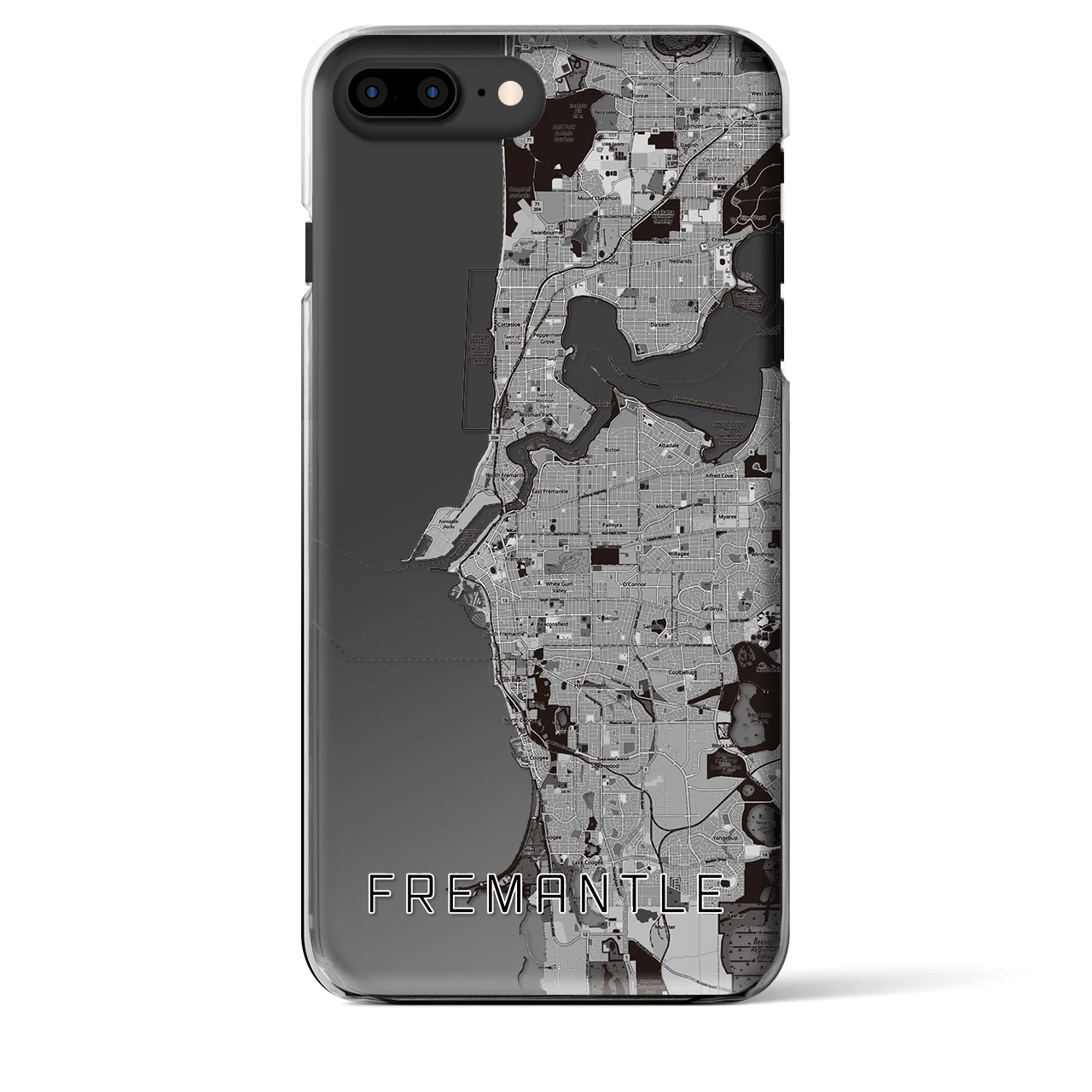 【フリーマントル（オーストラリア）】地図柄iPhoneケース（クリアタイプ）