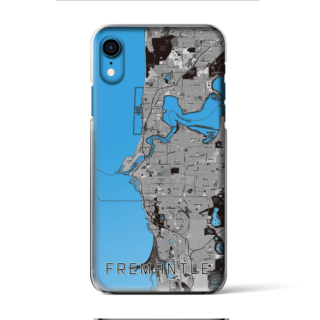 【フリーマントル（オーストラリア）】地図柄iPhoneケース（クリアタイプ）