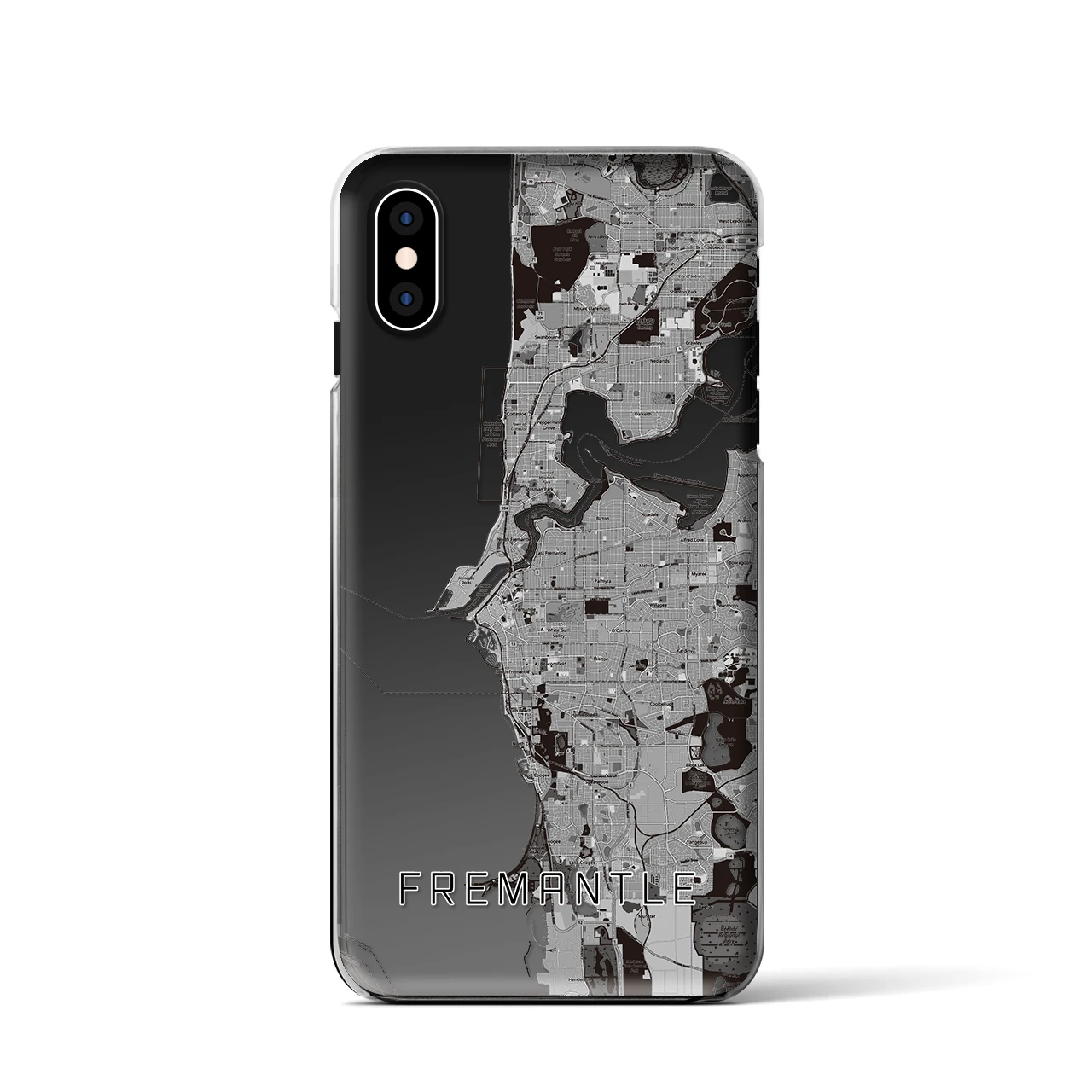 【フリーマントル（オーストラリア）】地図柄iPhoneケース（クリアタイプ）
