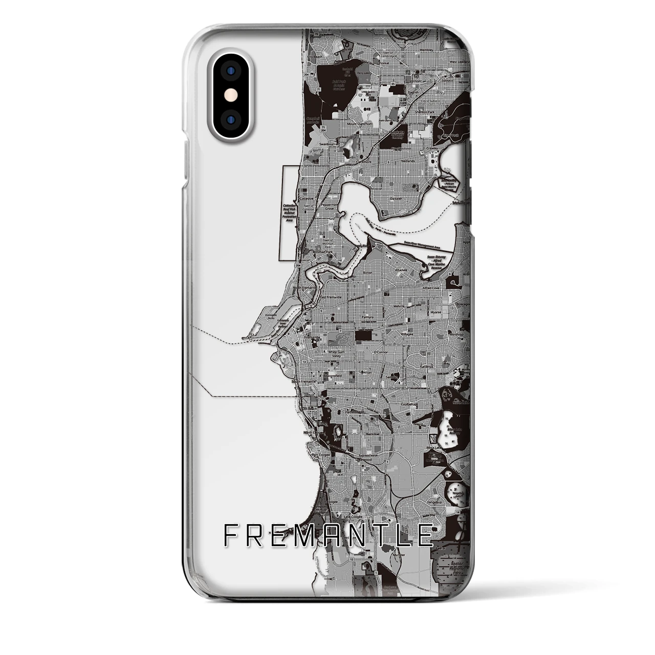 【フリーマントル（オーストラリア）】地図柄iPhoneケース（クリアタイプ）