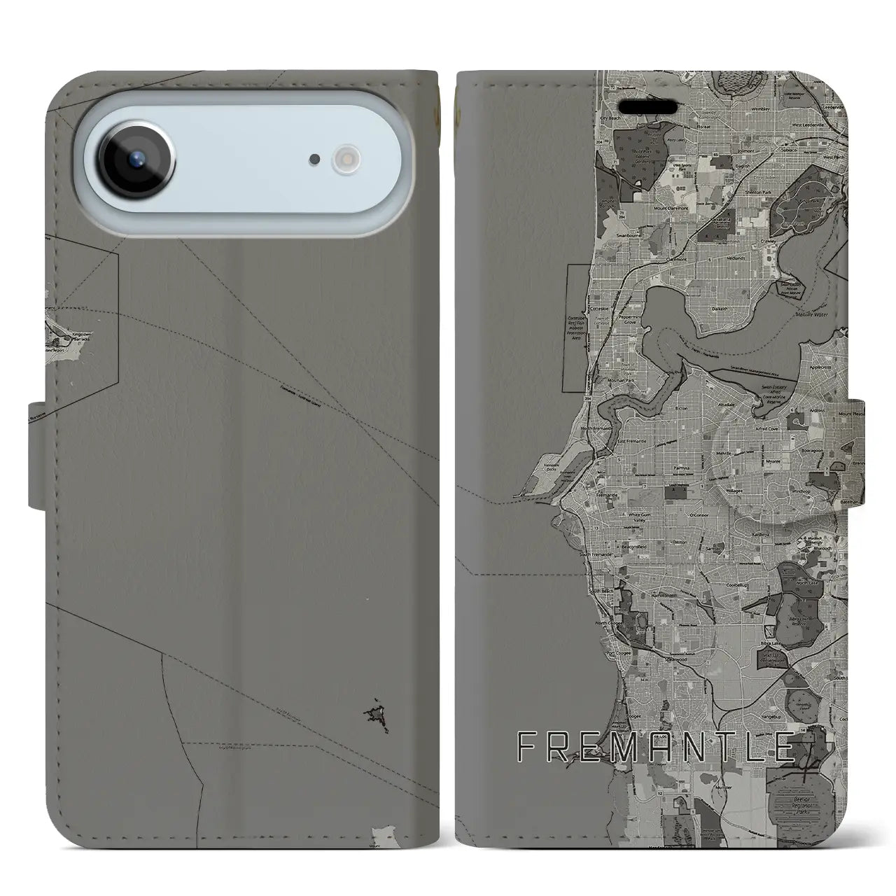 【フリーマントル（オーストラリア）】地図柄iPhoneケース（手帳タイプ）