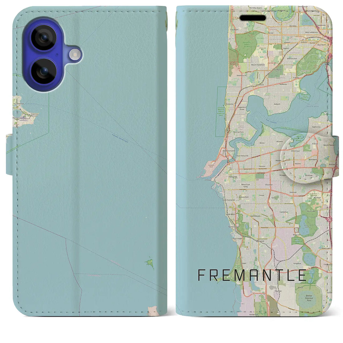 【フリーマントル(オーストラリア)】地図柄iPhoneケース(手帳タイプ)ナチュラル・iPhone 16 Pro Max 用