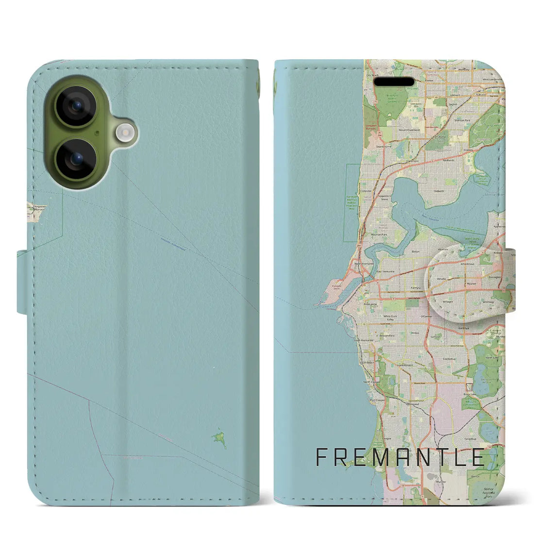 【フリーマントル（オーストラリア）】地図柄iPhoneケース（手帳タイプ）ナチュラル・iPhone 17 Pro Max 用