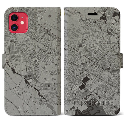 【淵野辺（神奈川県）】地図柄iPhoneケース（手帳タイプ）モノトーン・iPhone 11 用