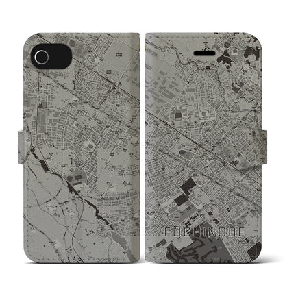 【淵野辺（神奈川県）】地図柄iPhoneケース（手帳タイプ）モノトーン・iPhone SE（第3 / 第2世代） / 8 / 7 / 6s / 6 用