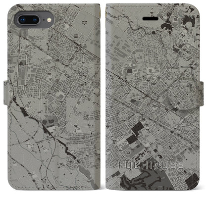 【淵野辺（神奈川県）】地図柄iPhoneケース（手帳タイプ）モノトーン・iPhone 8Plus /7Plus / 6sPlus / 6Plus 用