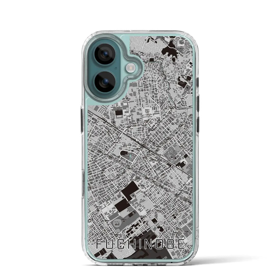 【淵野辺（神奈川県）】地図柄iPhoneケース（MagSafeタイプ）モノトーン・iPhone 16 Pro 用