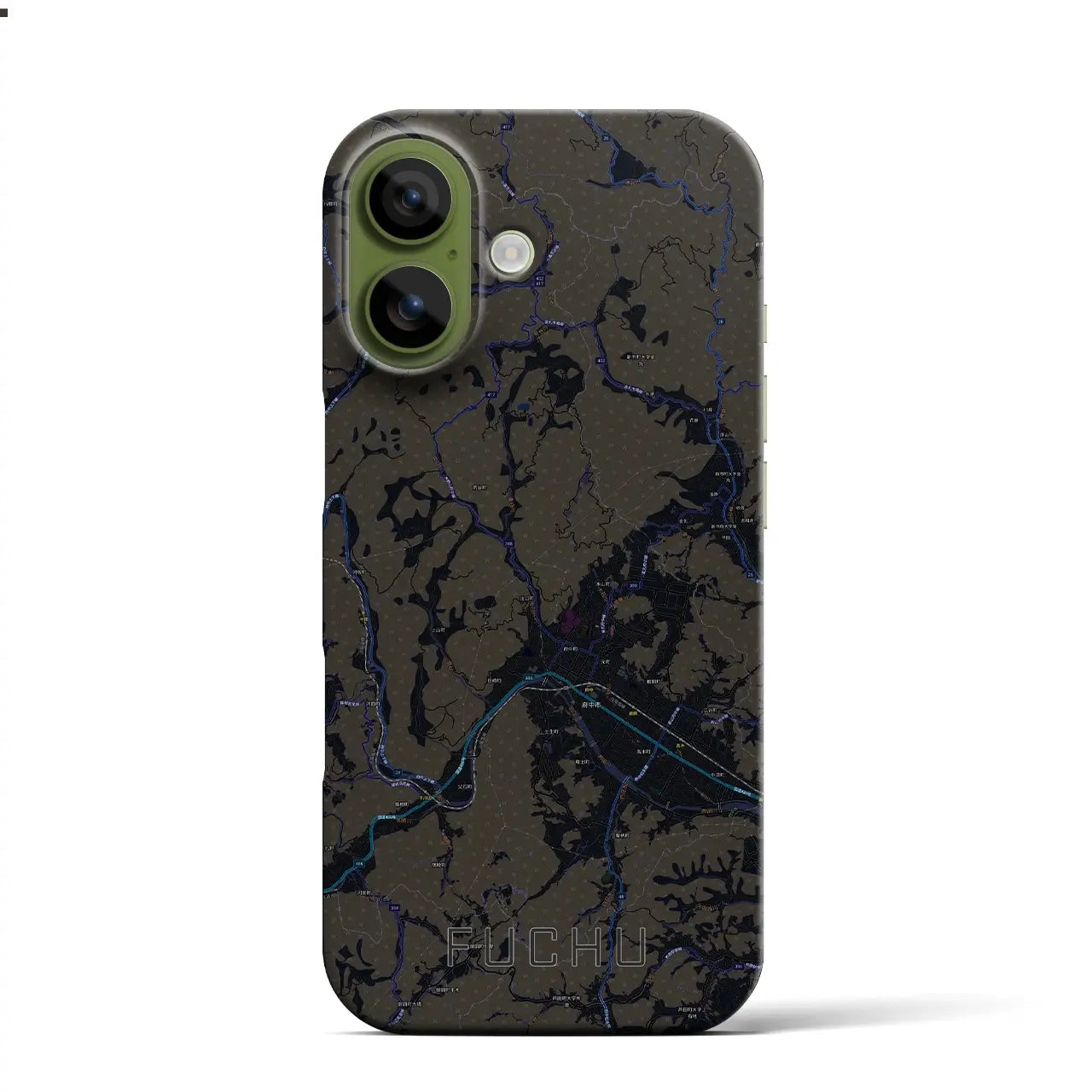 【府中（広島県）】地図柄iPhoneケース（バックカバータイプ）