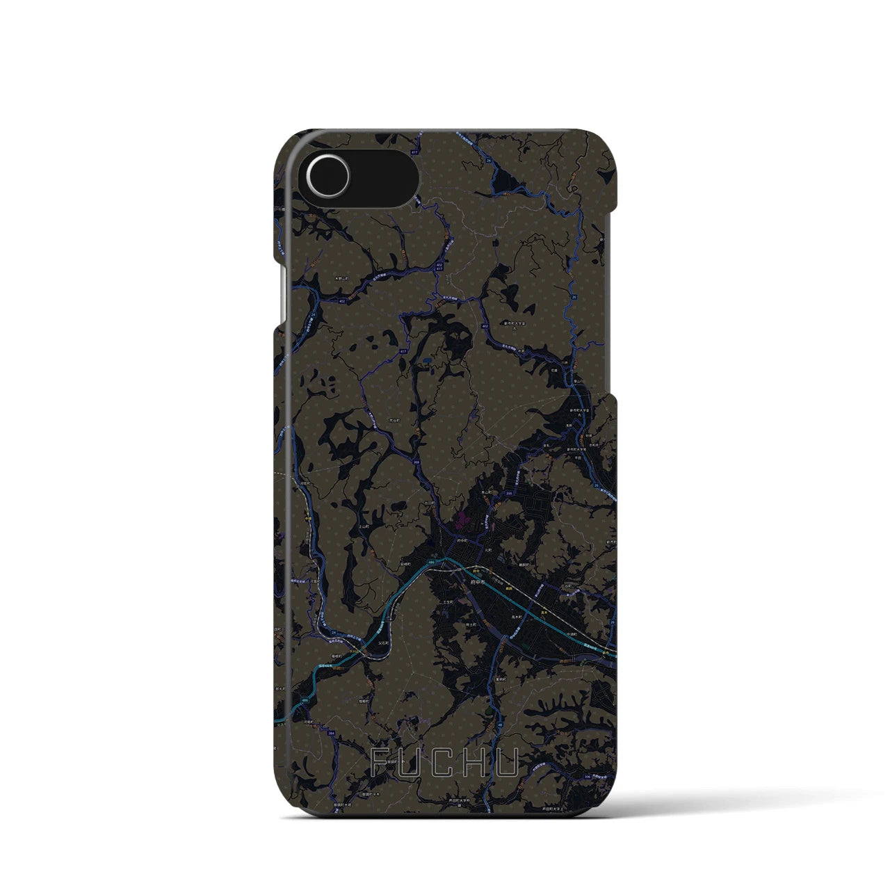 【府中（広島県）】地図柄iPhoneケース（バックカバータイプ）