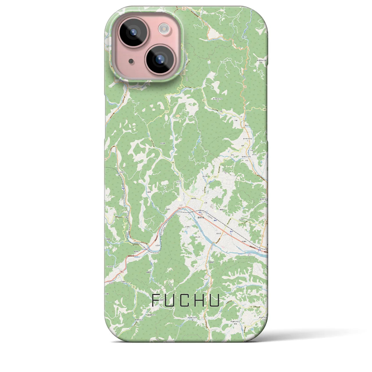 【府中（広島県）】地図柄iPhoneケース（バックカバータイプ）