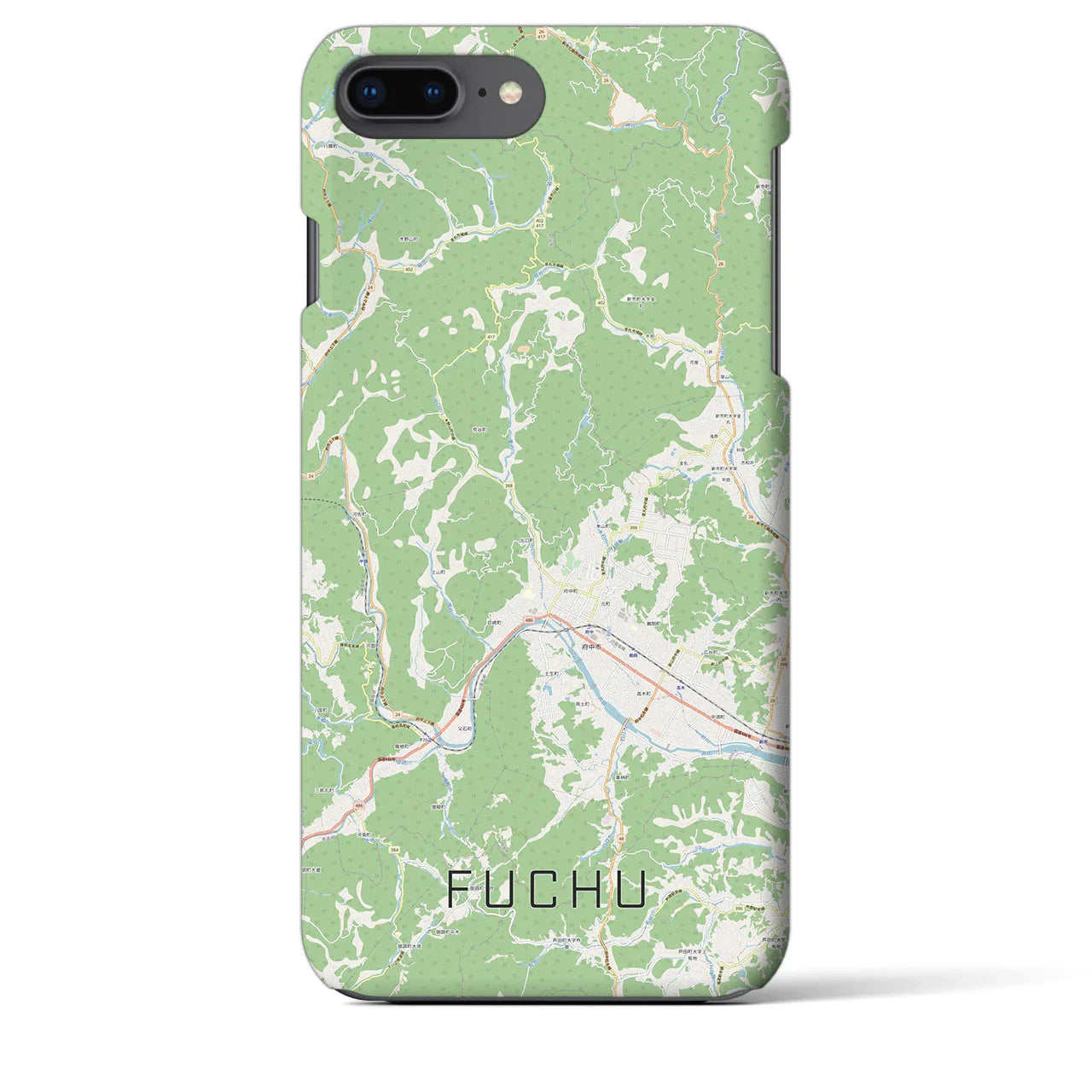 【府中（広島県）】地図柄iPhoneケース（バックカバータイプ）