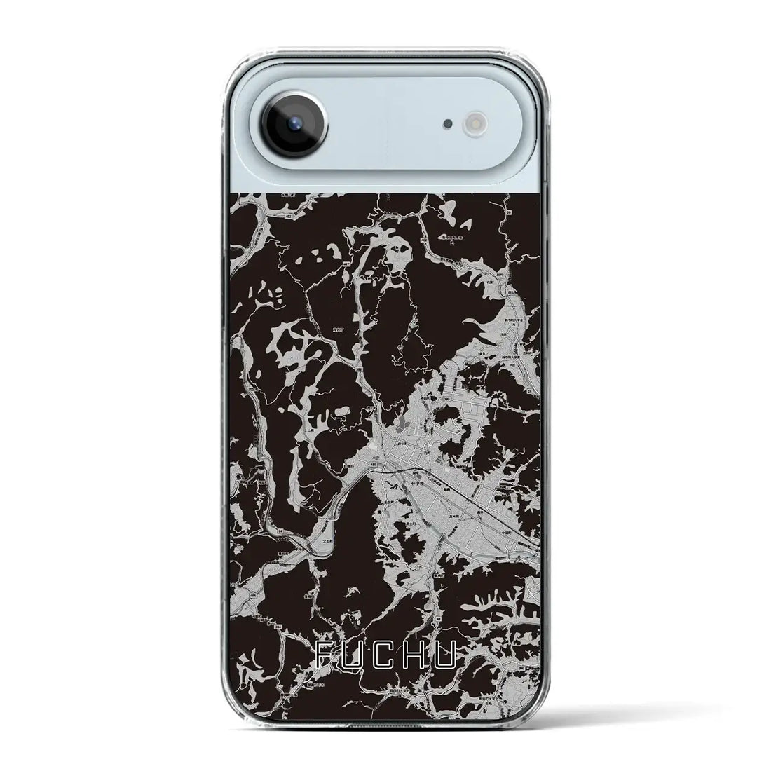 【府中（広島県）】地図柄iPhoneケース（クリアタイプ）モノトーン・iPhone 17 Pro Max 用