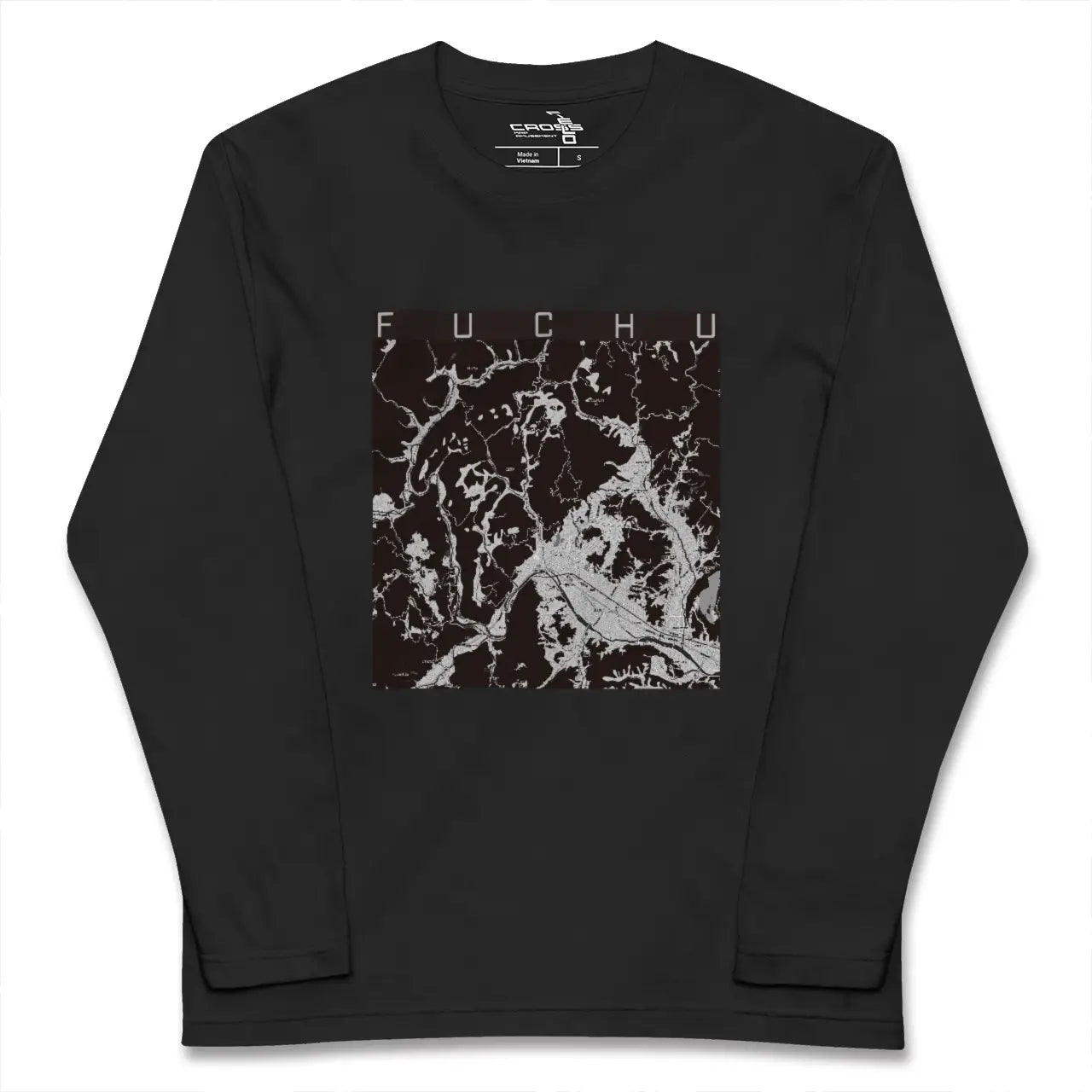 【府中（広島県）（広島県）】地図柄ロングスリーブTシャツ