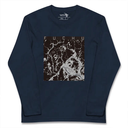 【府中（広島県）（広島県）】地図柄ロングスリーブTシャツ
