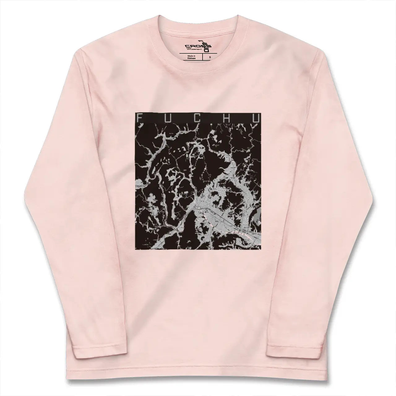 【府中（広島県）（広島県）】地図柄ロングスリーブTシャツ