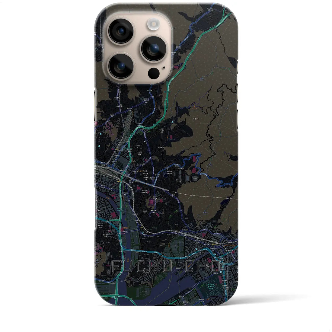 【府中町(広島県)】地図柄iPhoneケース(バックカバータイプ)