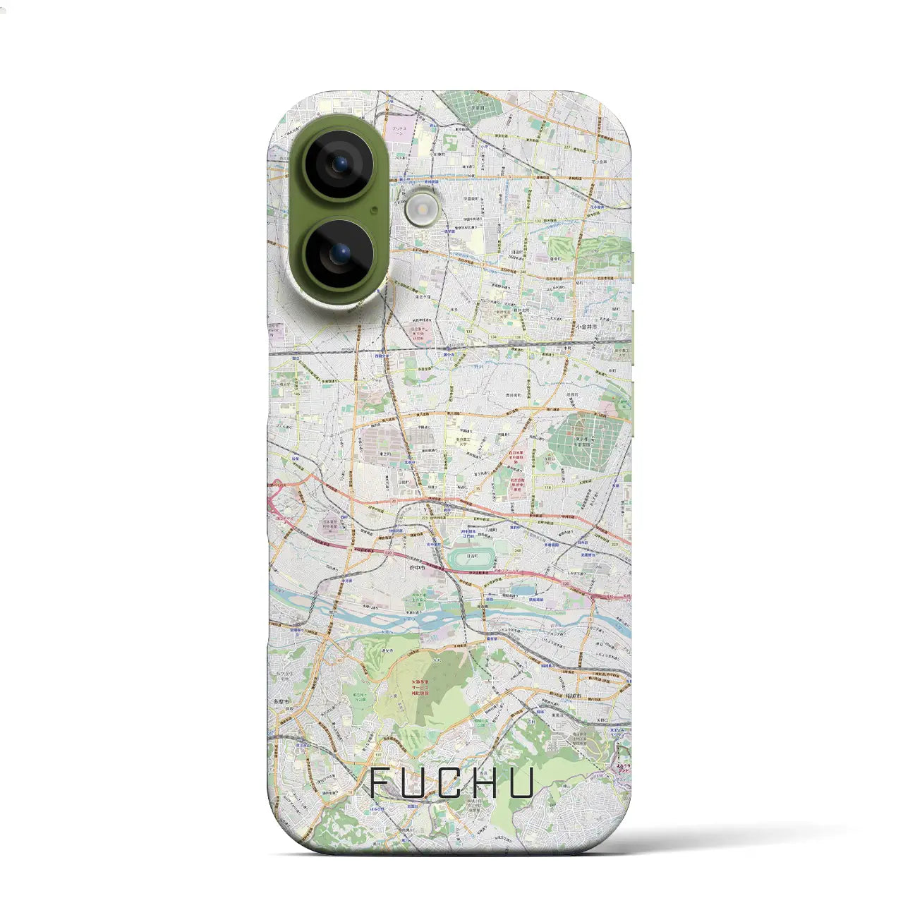 【府中2（東京都）】地図柄iPhoneケース（バックカバータイプ）