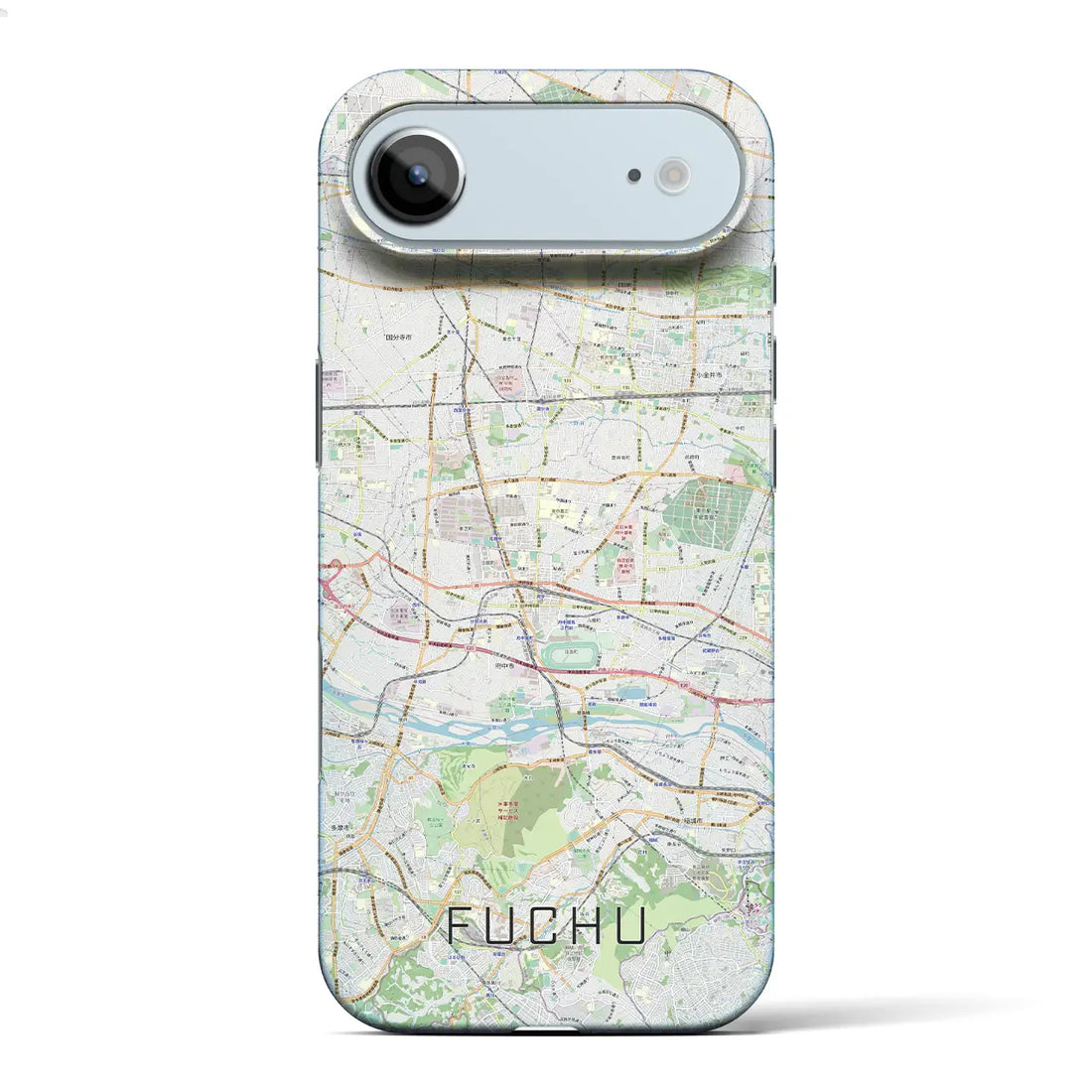 【府中2（東京都）】地図柄iPhoneケース（バックカバータイプ）ブラック・iPhone 17 Pro Max 用