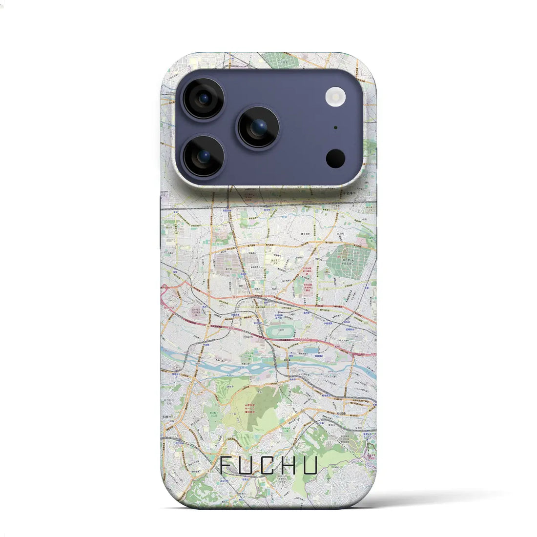 【府中2（東京都）】地図柄iPhoneケース（バックカバータイプ）ナチュラル・iPhone 17 Pro Max 用