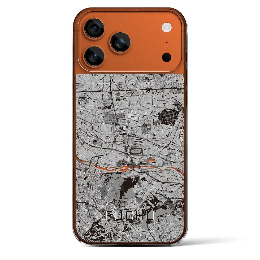 【府中2（東京都）】地図柄iPhoneケース（クリアタイプ）