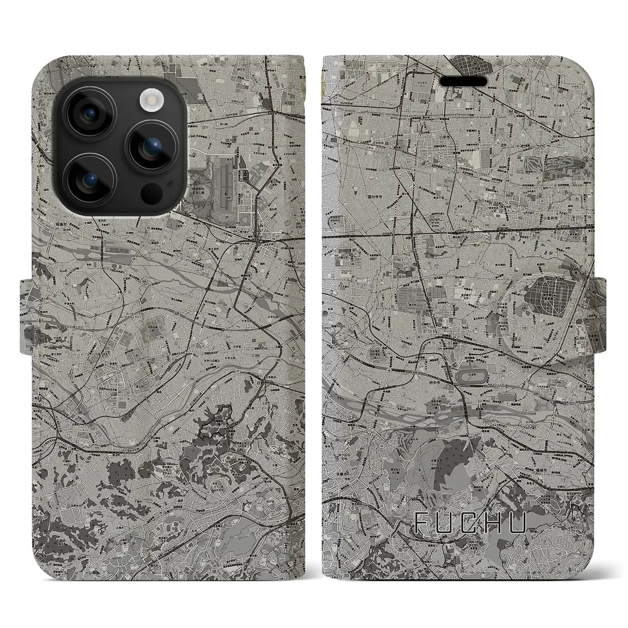 【府中2（東京都）】地図柄iPhoneケース（手帳タイプ）