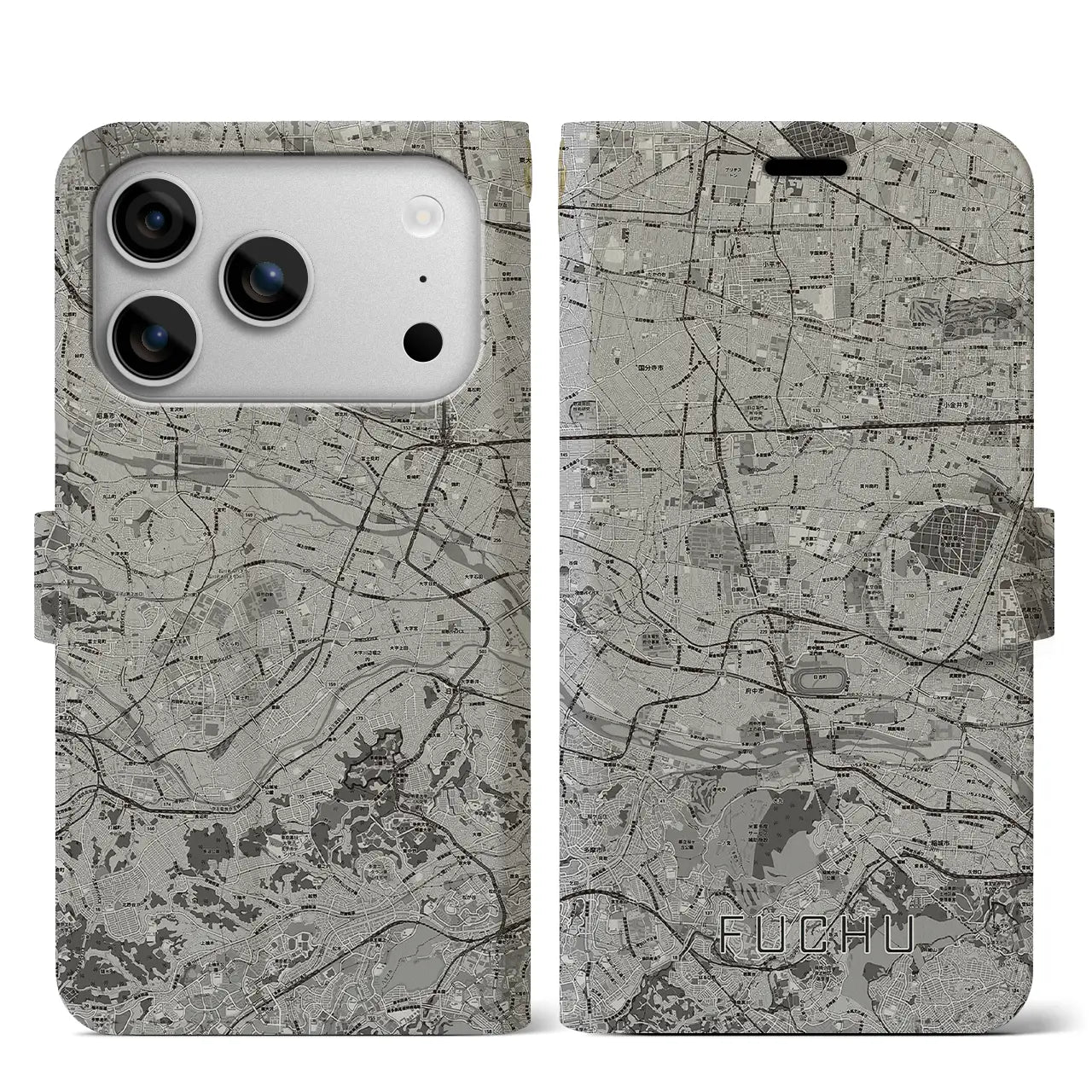 【府中2（東京都）】地図柄iPhoneケース（手帳タイプ）