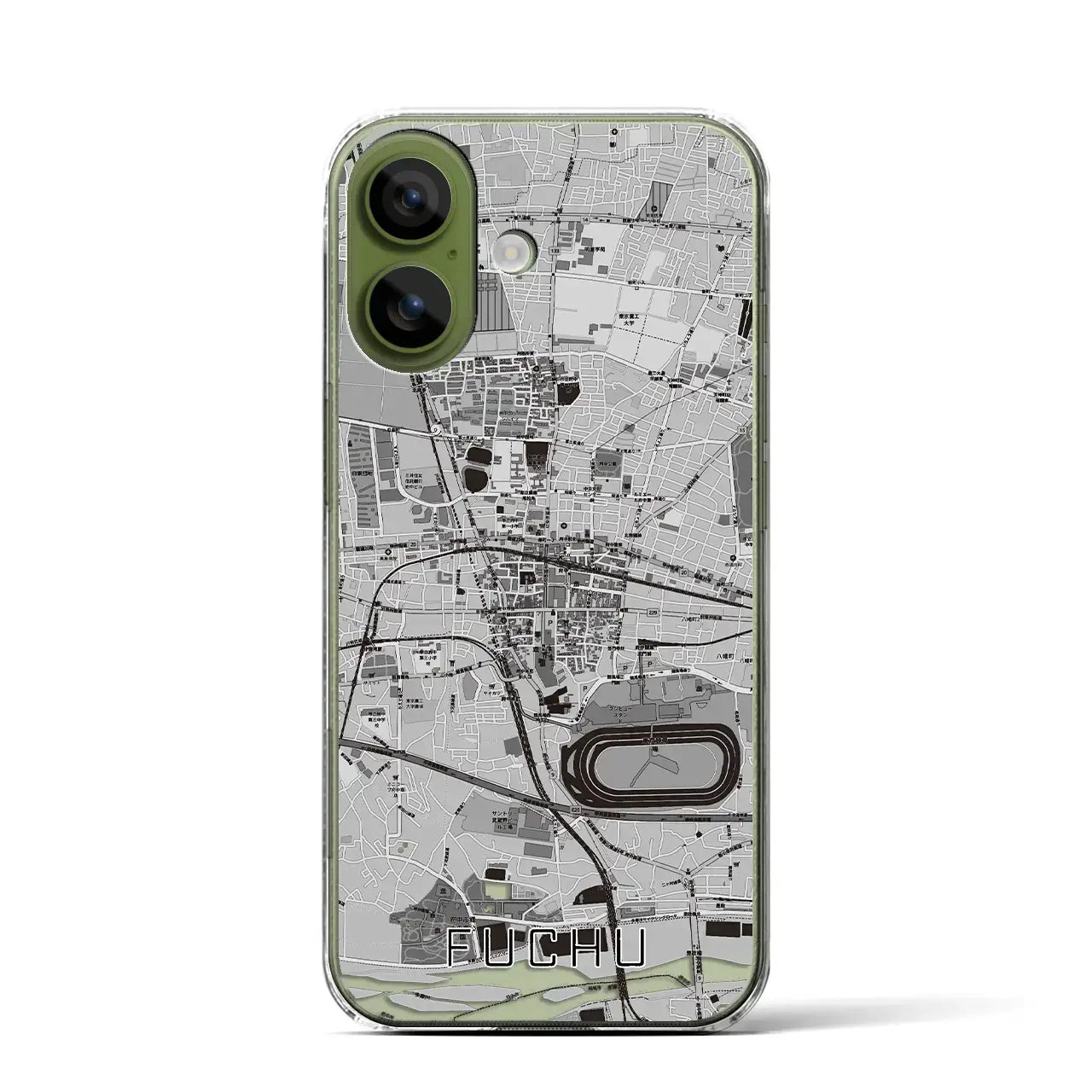 【府中（東京都）】地図柄iPhoneケース（クリアタイプ）
