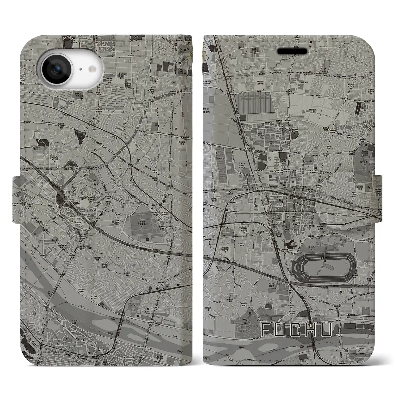 【府中（東京都）】地図柄iPhoneケース（手帳タイプ）