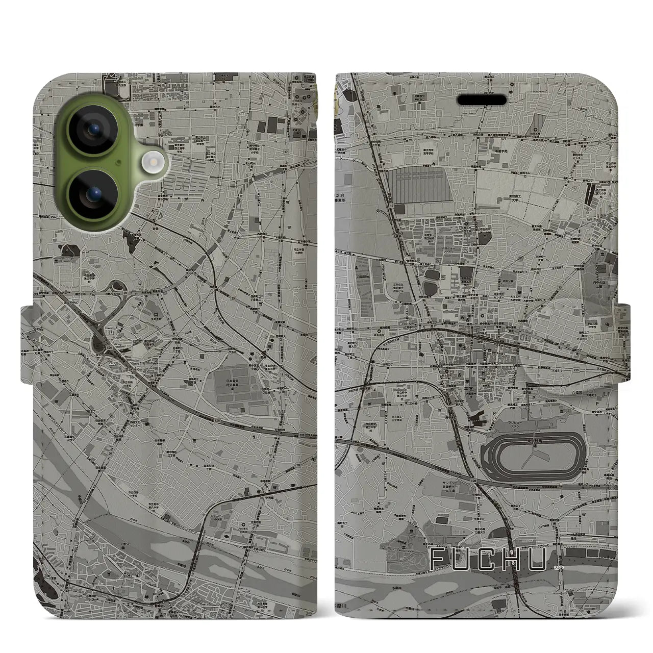 【府中（東京都）】地図柄iPhoneケース（手帳タイプ）