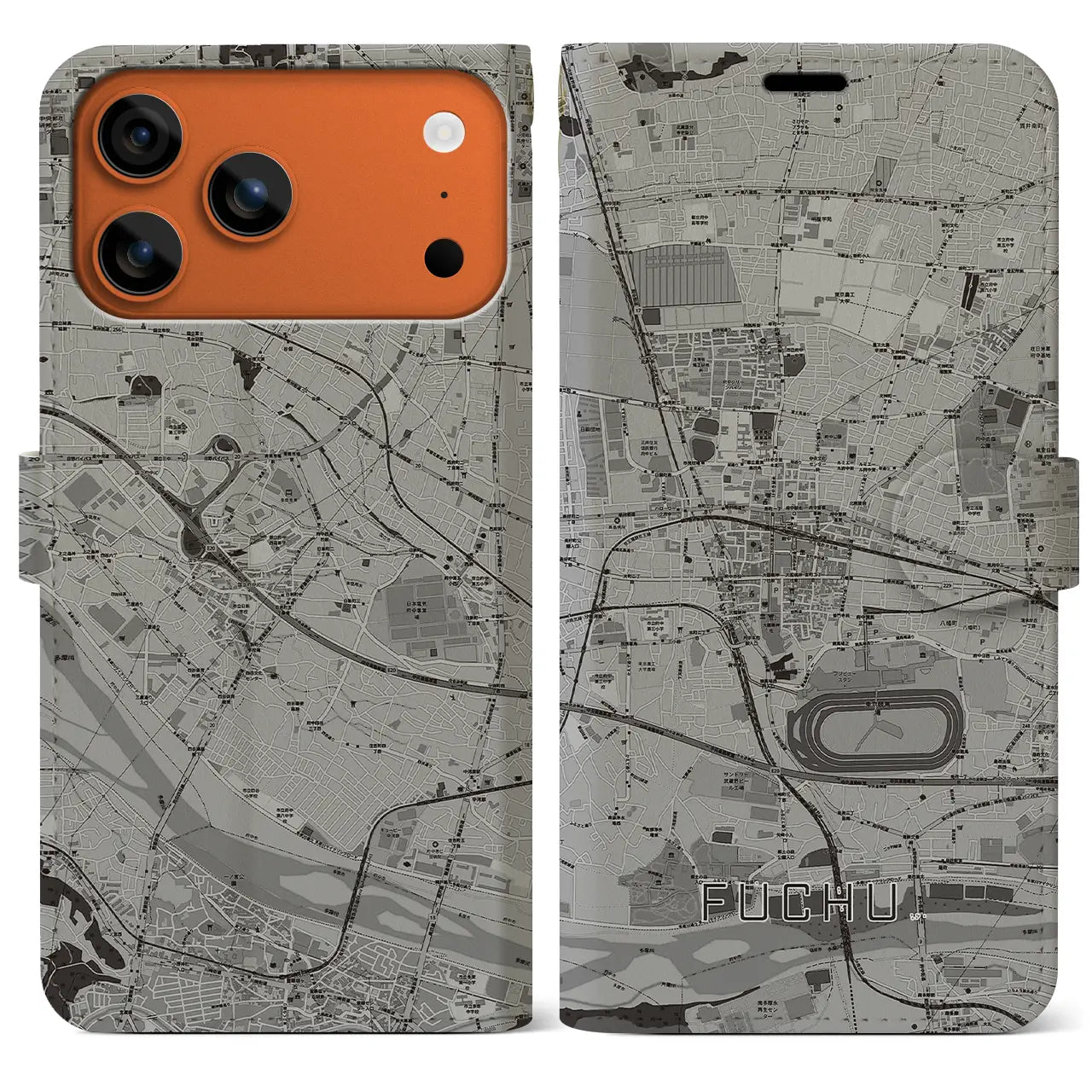 【府中（東京都）】地図柄iPhoneケース（手帳タイプ）