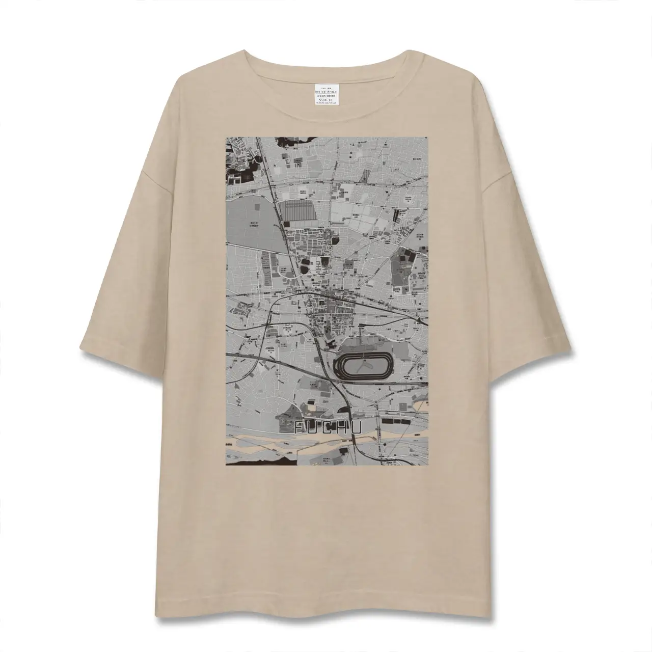 【府中（東京都）】地図柄ビッグシルエットTシャツ