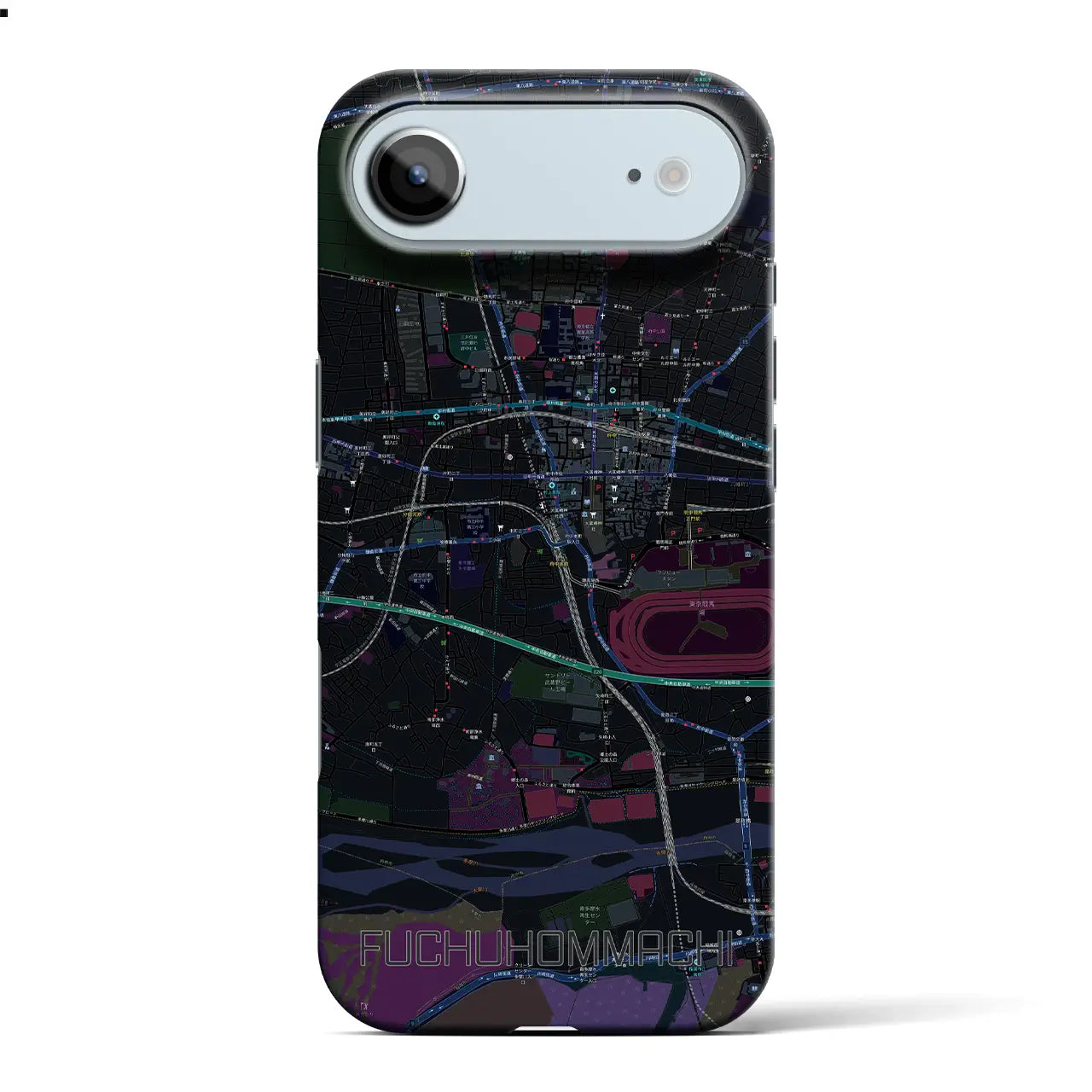 【府中本町（東京都）】地図柄iPhoneケース（バックカバータイプ）