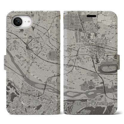 【府中本町（東京都）】地図柄iPhoneケース（手帳タイプ）