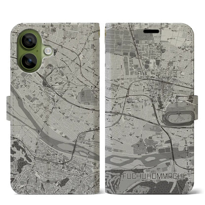 【府中本町（東京都）】地図柄iPhoneケース（手帳タイプ）